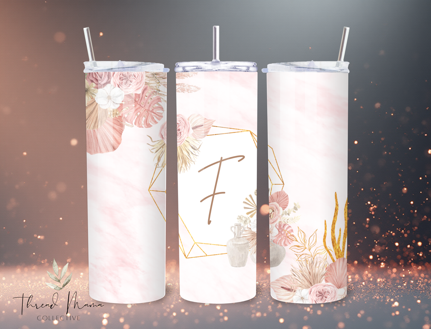 Botanical Sweetheart Initial 20oz Tumbler