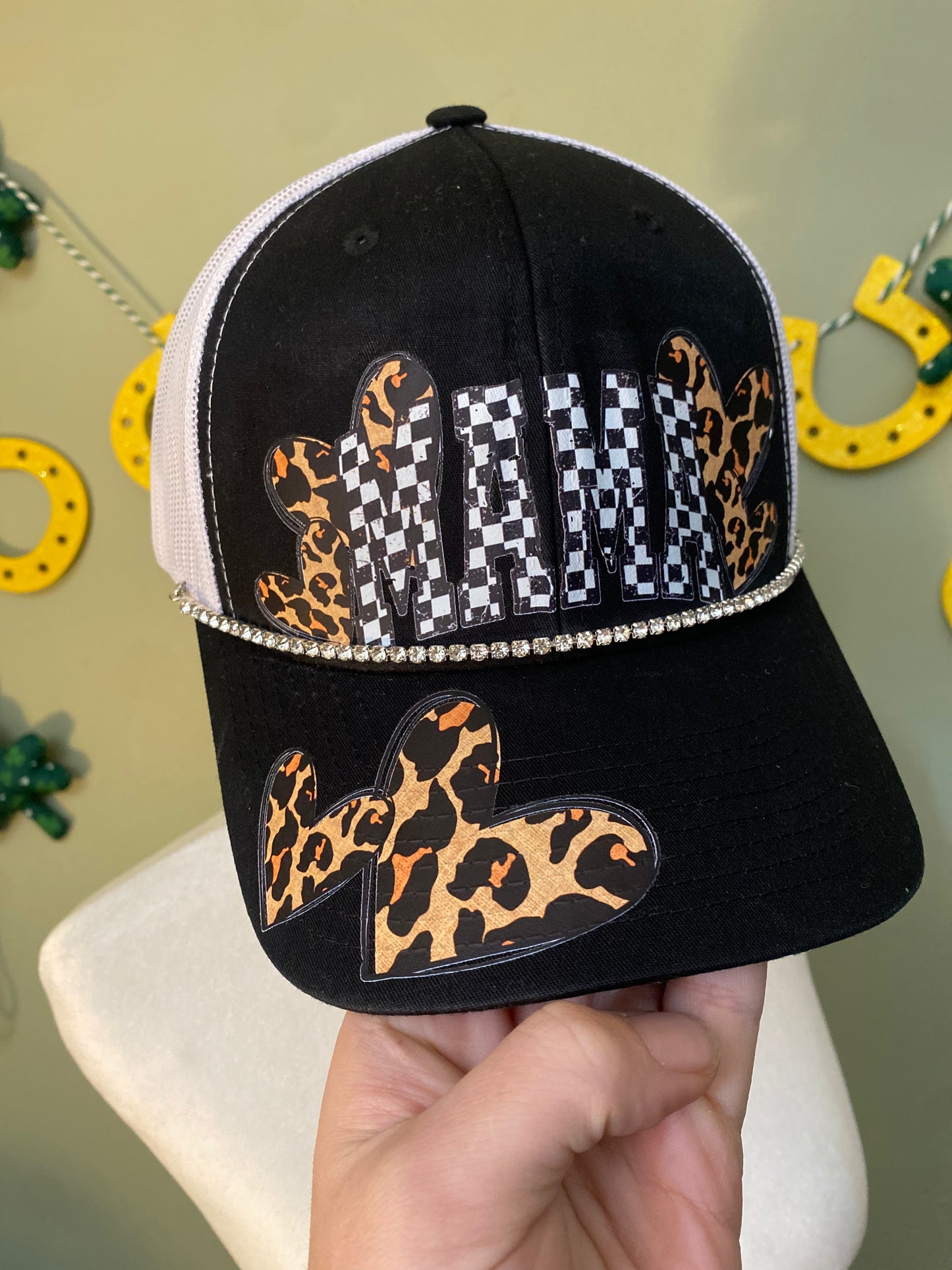 Leopard Hearts Mama Hat