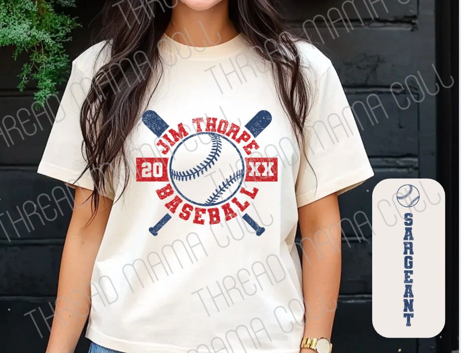 Vintage Style Distressed baseball Tee