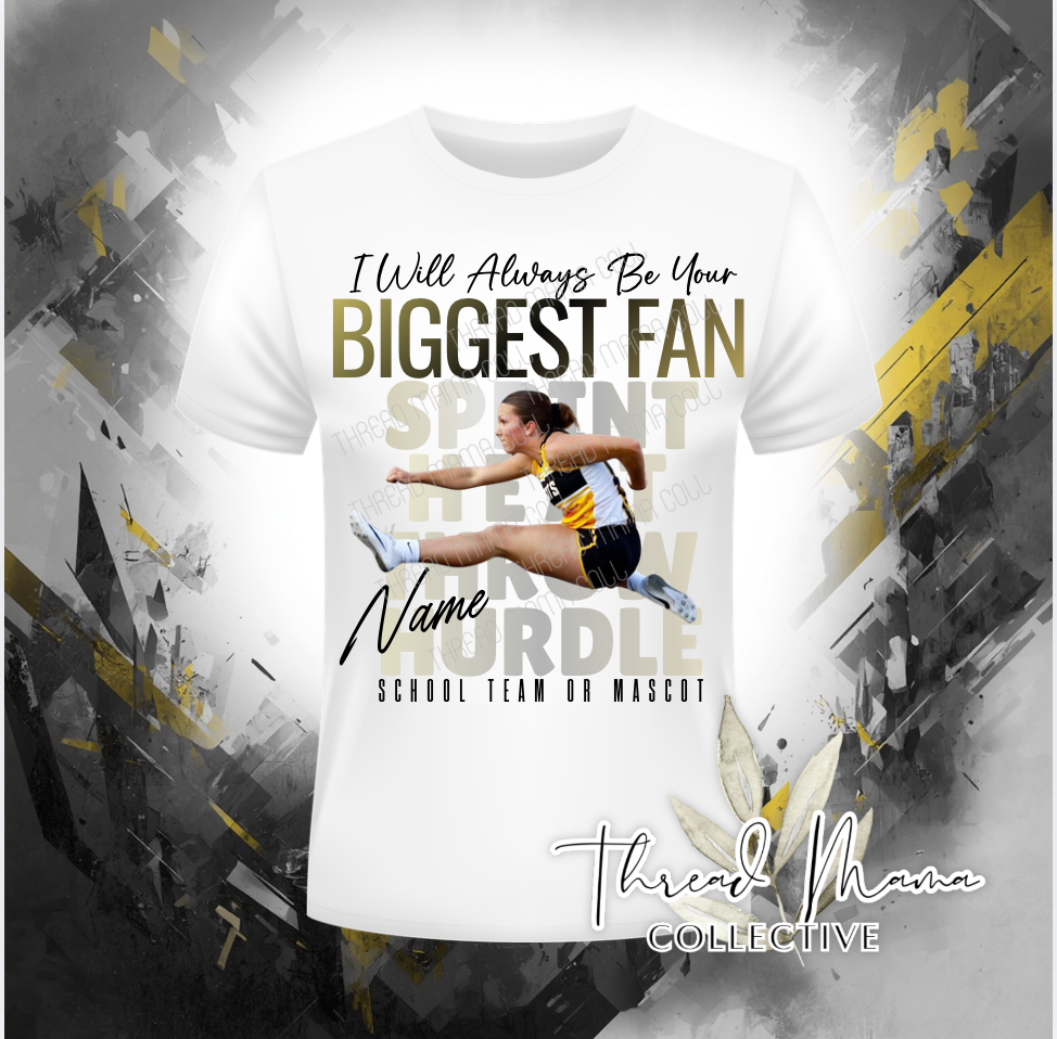 Biggest Fan Track Mom Tee