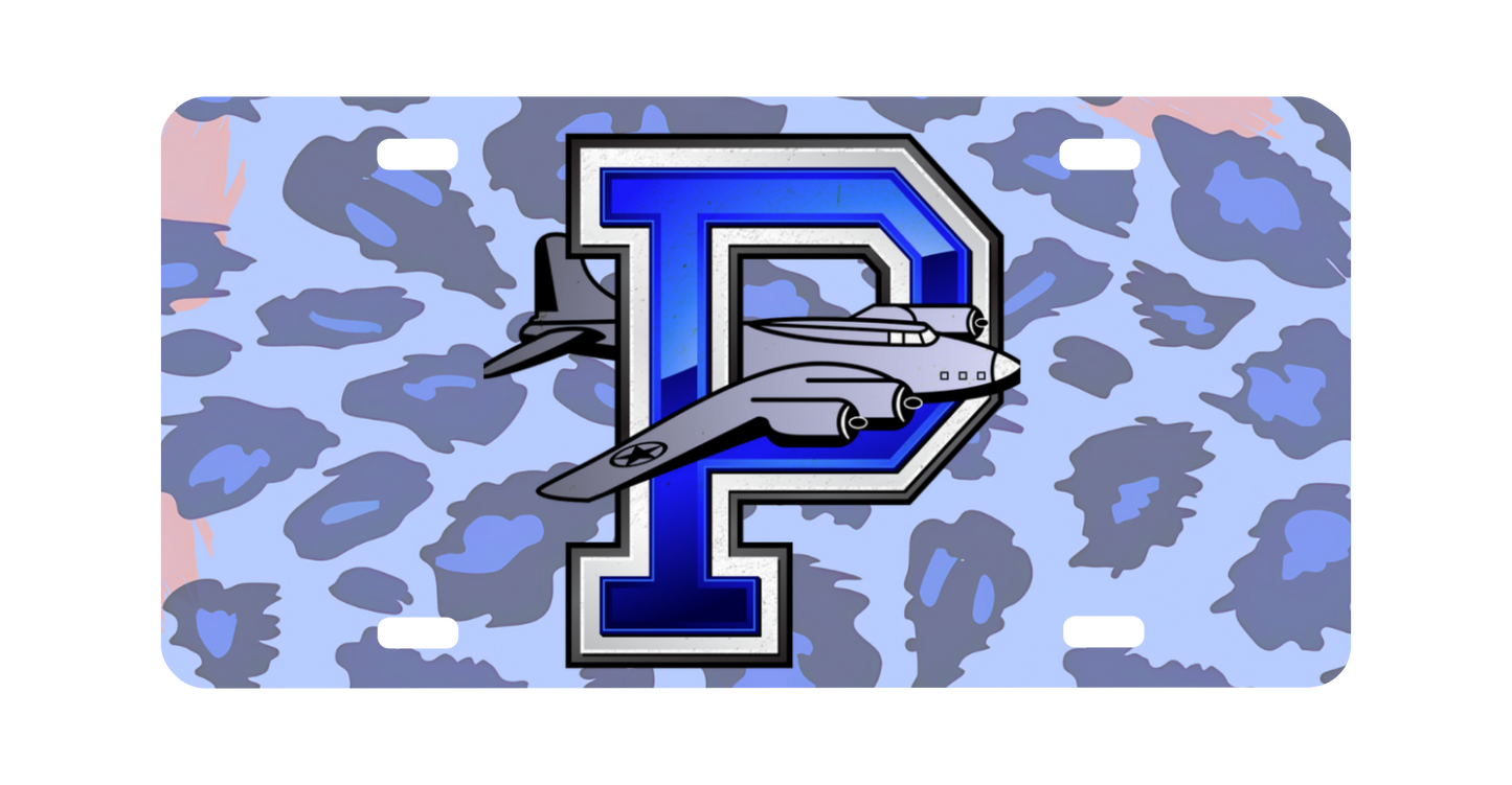 Bomber Leopard Print License Plate