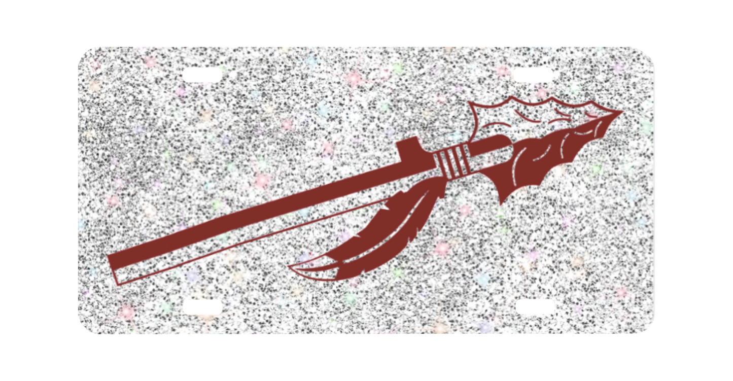 Indians License Plate Glitter