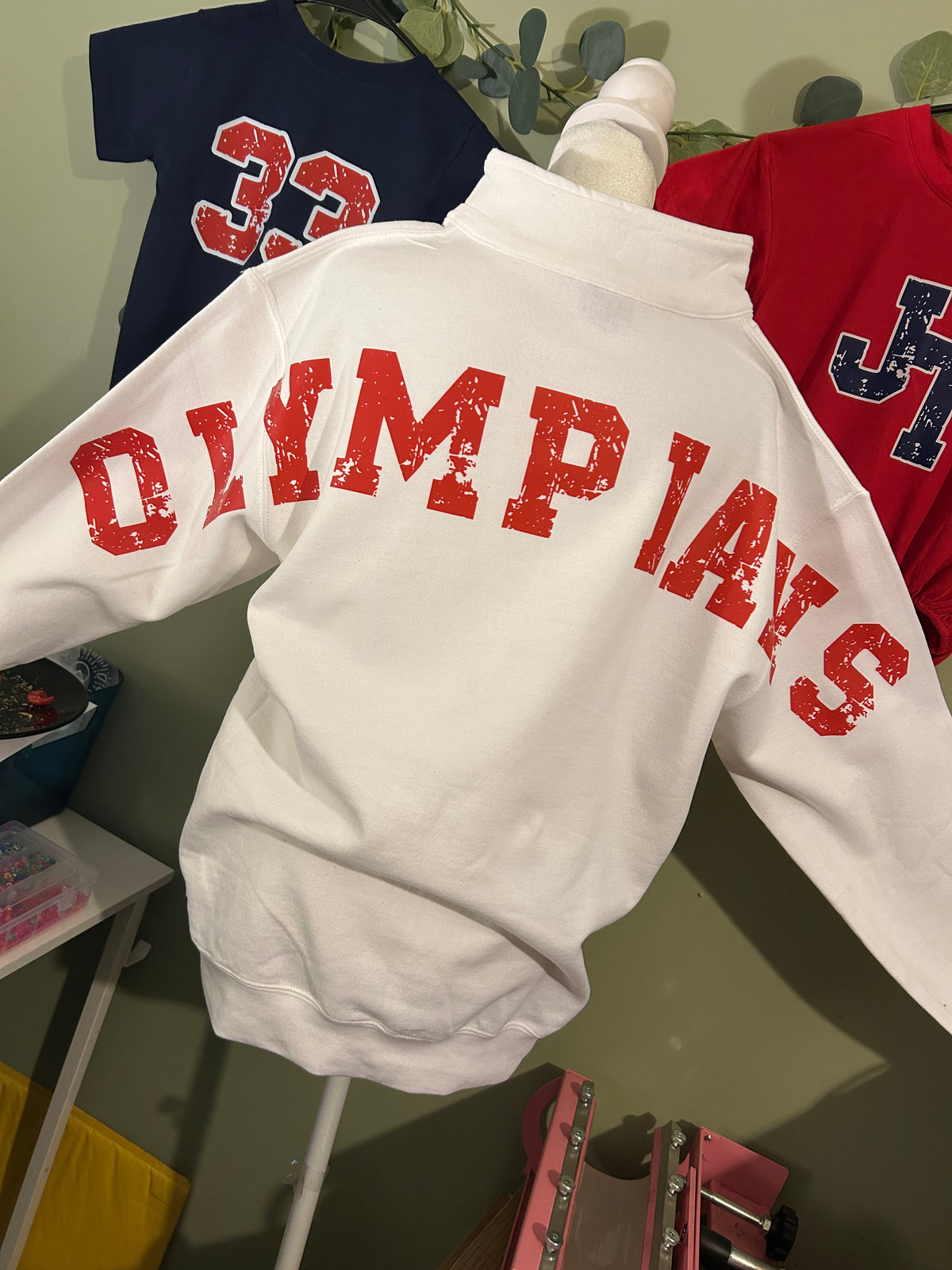 Oversized Lettering Crewneck or 1/4 Zip