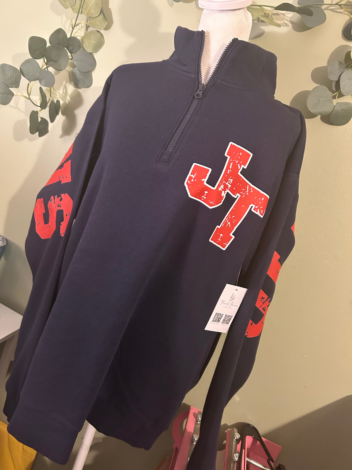 Oversized Lettering Crewneck or 1/4 Zip