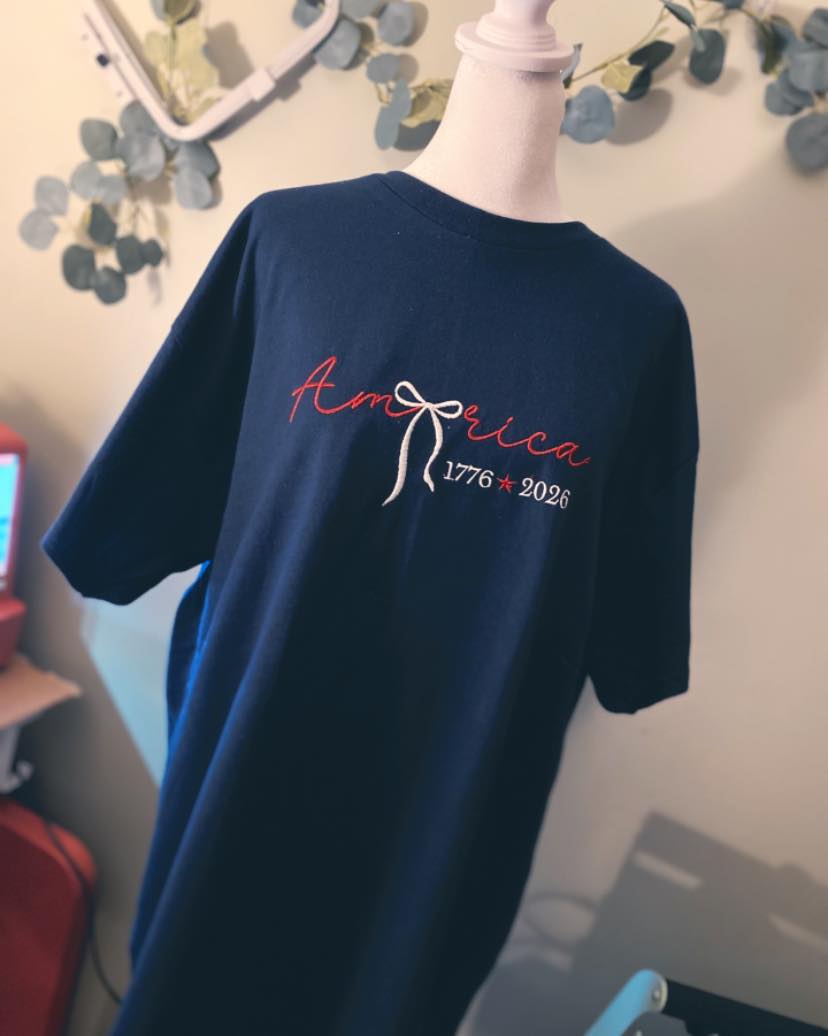 America 250th Anniversary Embroidered Tee