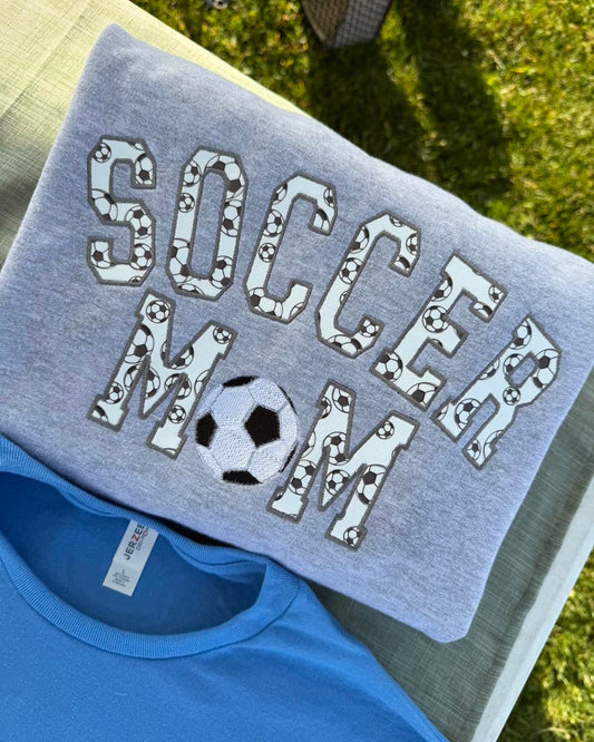 Soccer Mom Appliqué Crewneck Sweatshirt
