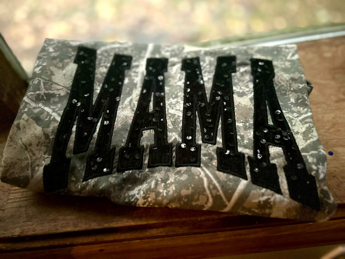 Camo MAMA Sequin Tee or LST