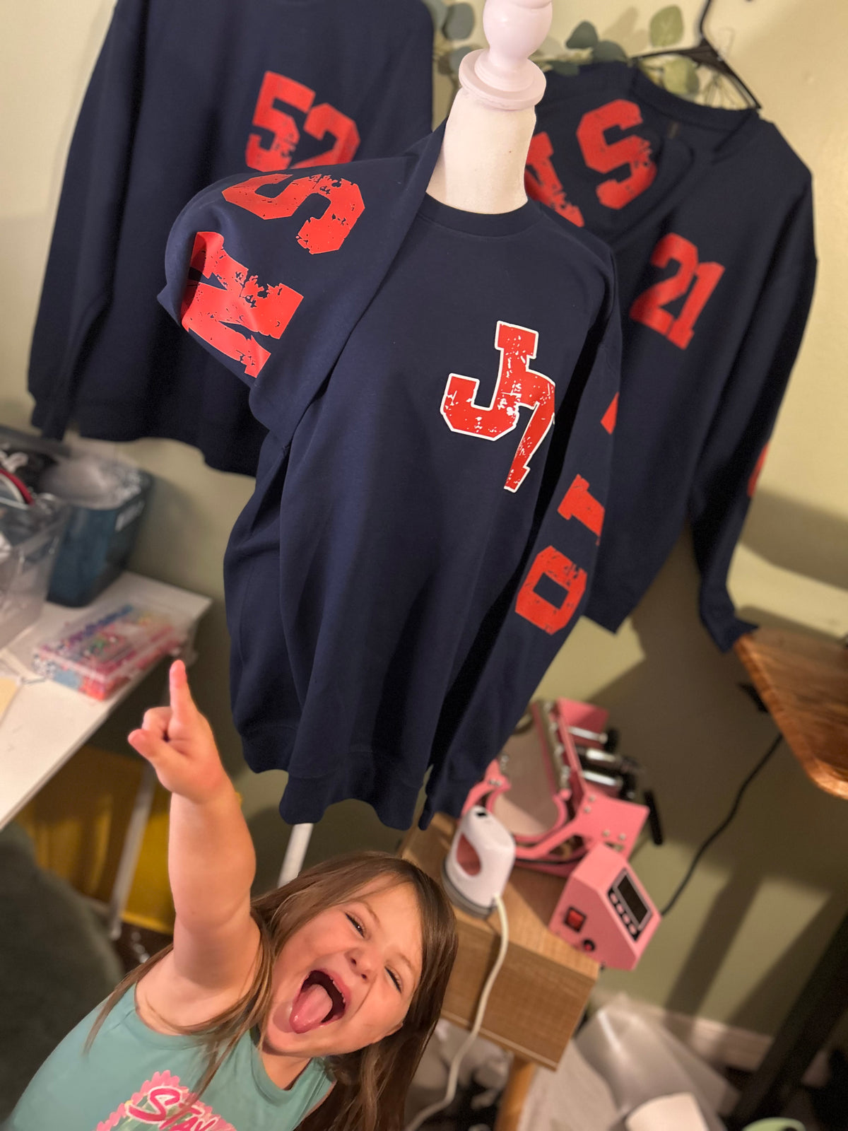 Oversized Lettering Crewneck or 1/4 Zip