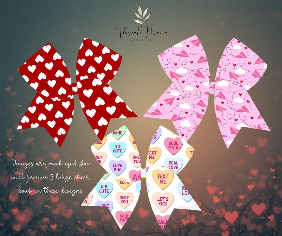 Valentines Jumbo Cheer Bows