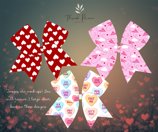 Valentines Jumbo Cheer Bows
