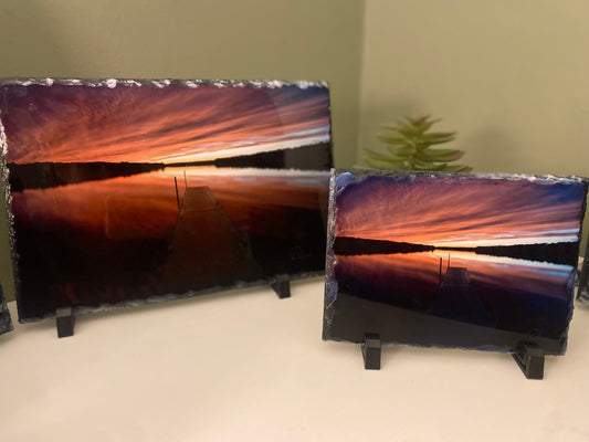 'Dock View At Sunset' Slate Collectible