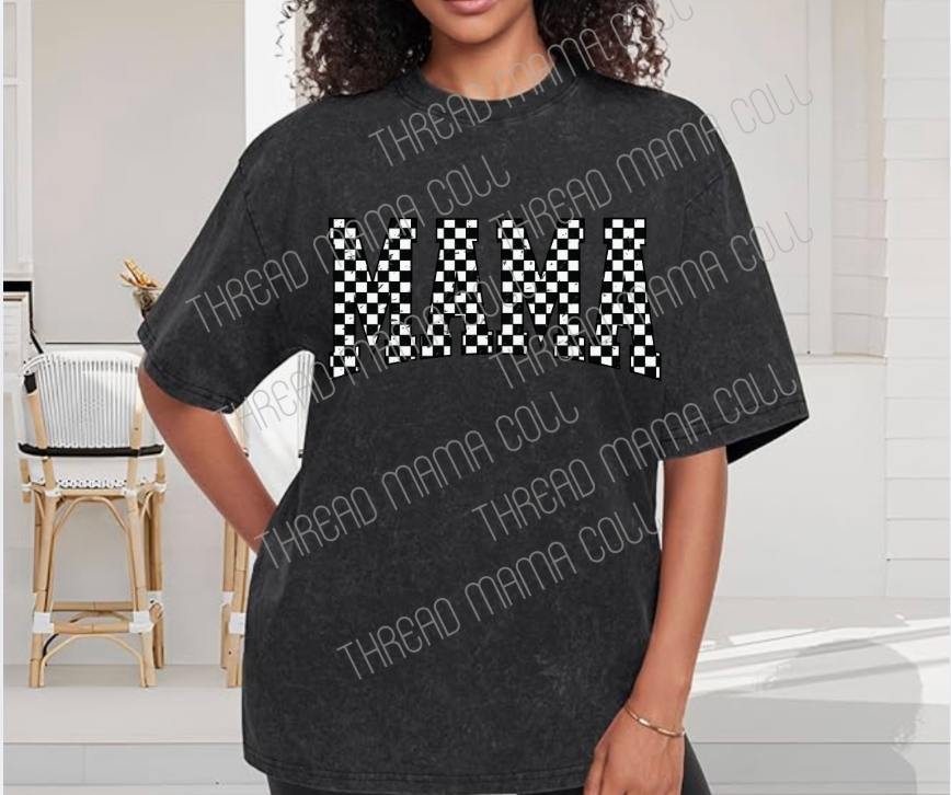 Checker Mama Acid Wash Tee