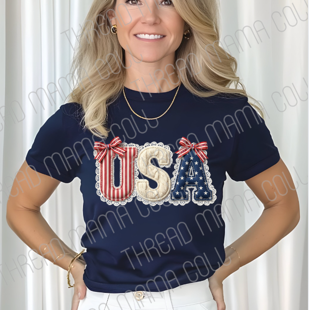 Lace Detail USA Tee
