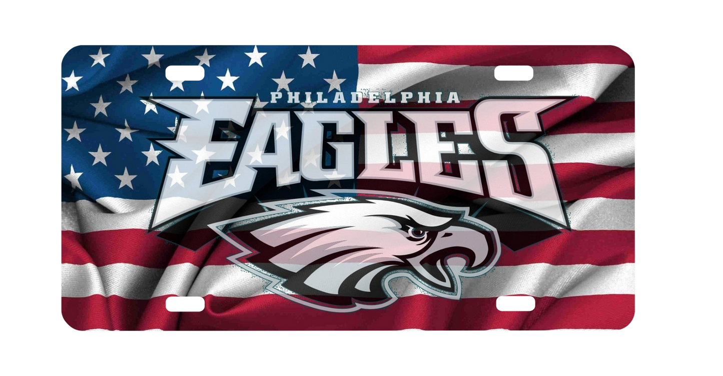 American Flag Eagles License Plate
