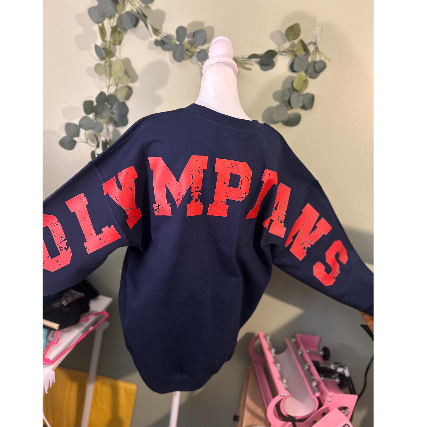 Oversized Lettering Crewneck Sweatshirt