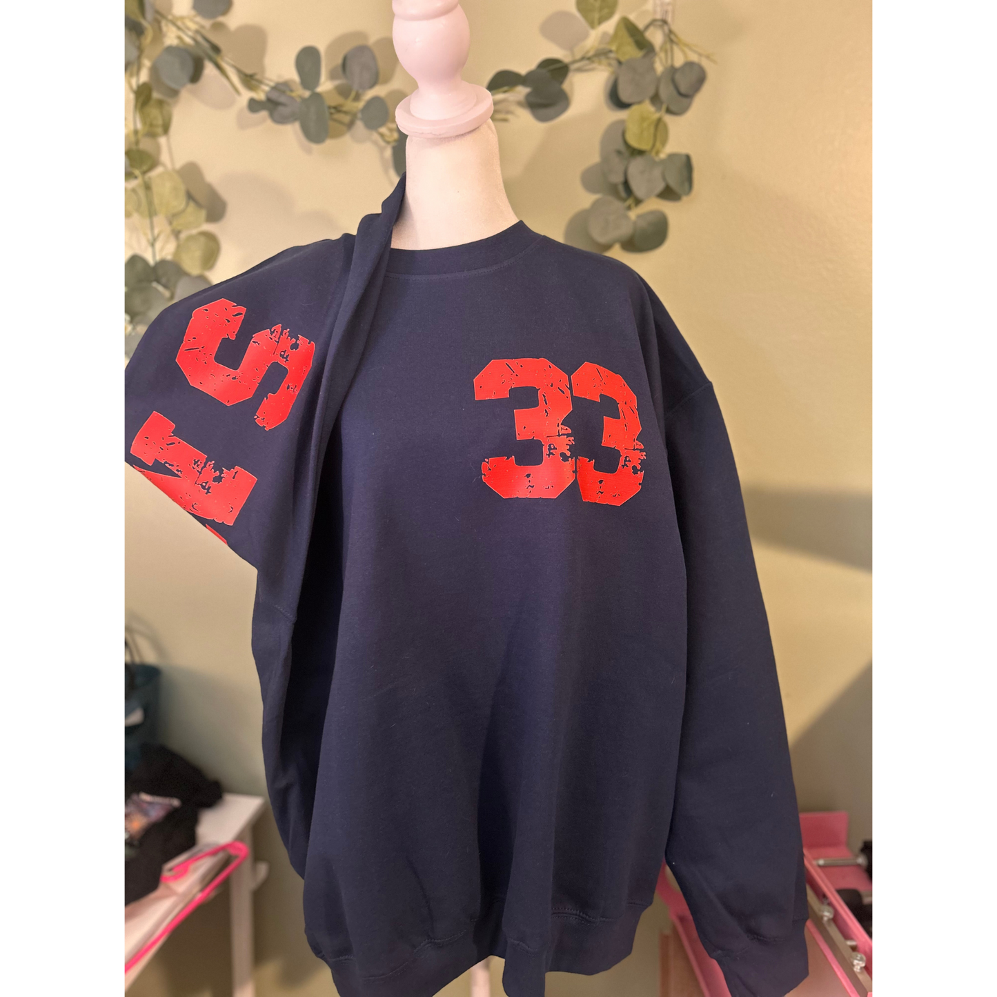 Oversized Lettering Crewneck Sweatshirt
